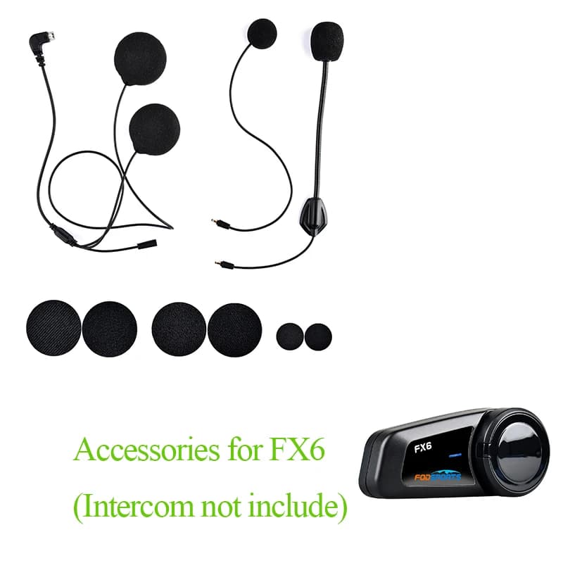 Fodsports FX6 accessoires casque de moto Bluetooth interphone écouteur partie dur doux Microphone Type C USB câble écouteur Clip
