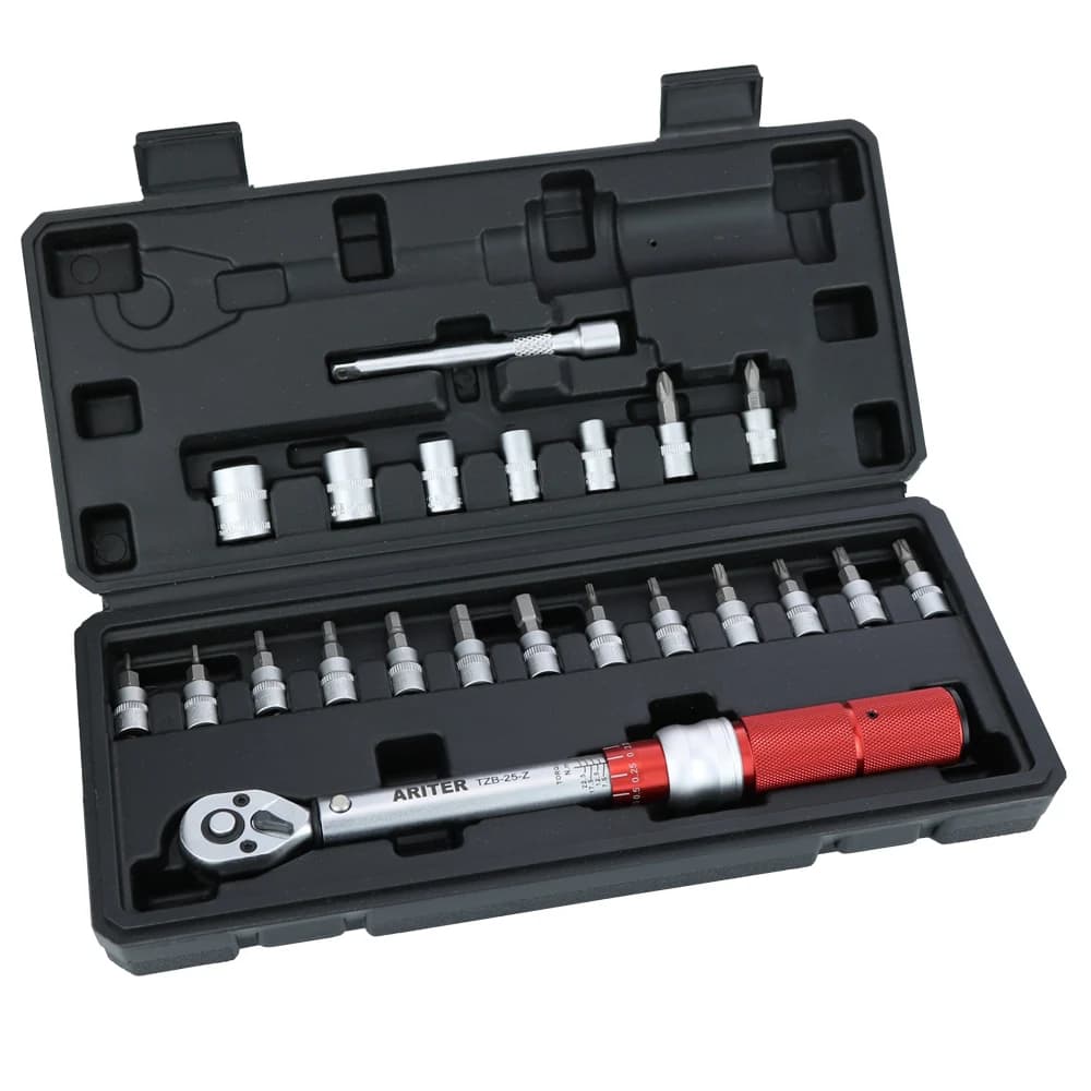 Jeu de clés dynamométriques pour réparation de vélos, outils de réparation de vélos, kit d'embouts hexagonaux et Torx, couple à cliquet, Spblown, 5-25N.m, 1/4 ", 23 pièces