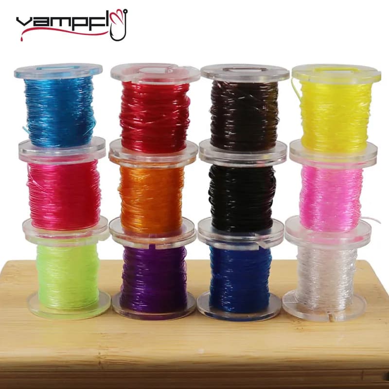 Vamfly – ensemble de couleurs assorties, larve transparente extensible, matériel de nervure de nymphe, ligne d'attache de mouche