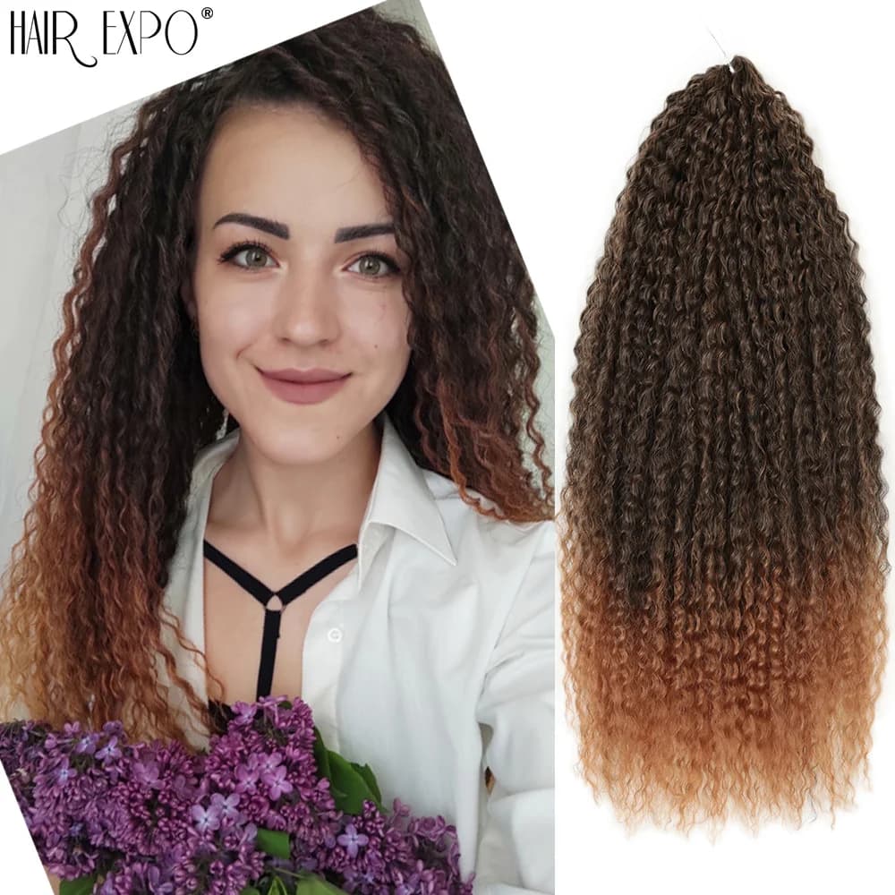 20 "28" Yaki crépus bouclés Crochet tresses cheveux synthétiques Afro boucles tressage Extensions de cheveux Ombre doux Marley tresses cheveux Expo City