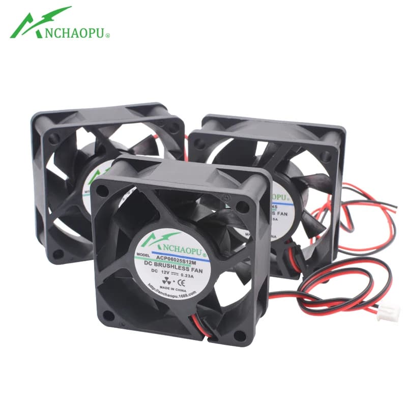 Ventilateur de refroidissement ACP6025S 6cm 60mm 60x60x25mm DC5V 12V 24V USB 2 broches pour châssis, processeur et convertisseur de puissance