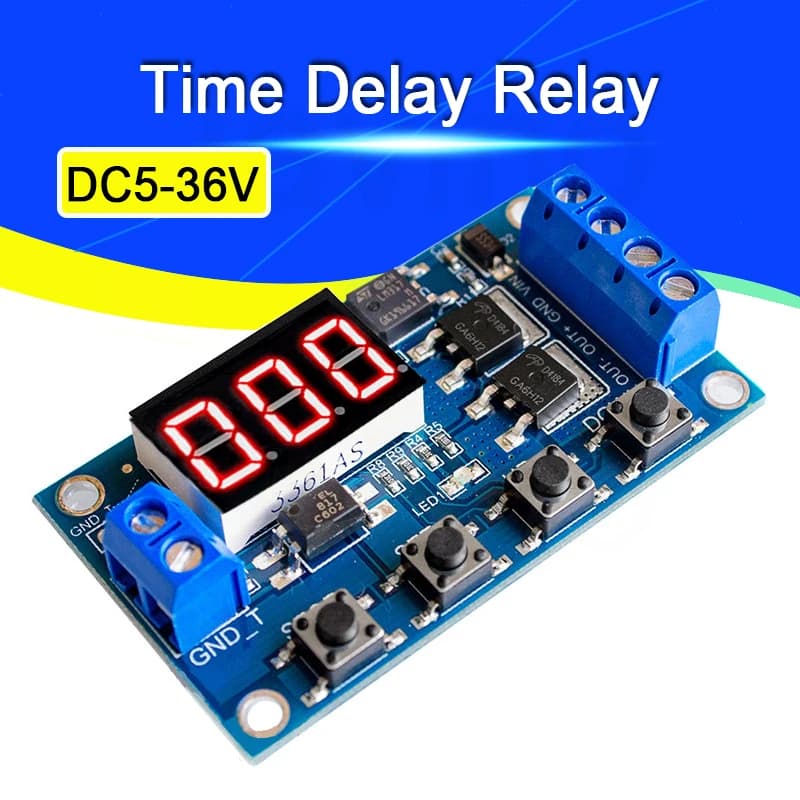 DC5-36V double MOS LED relais de temporisation numérique déclencheur Cycle minuterie retardateur Circuit imprimé Module de contrôle de synchronisation bricolage