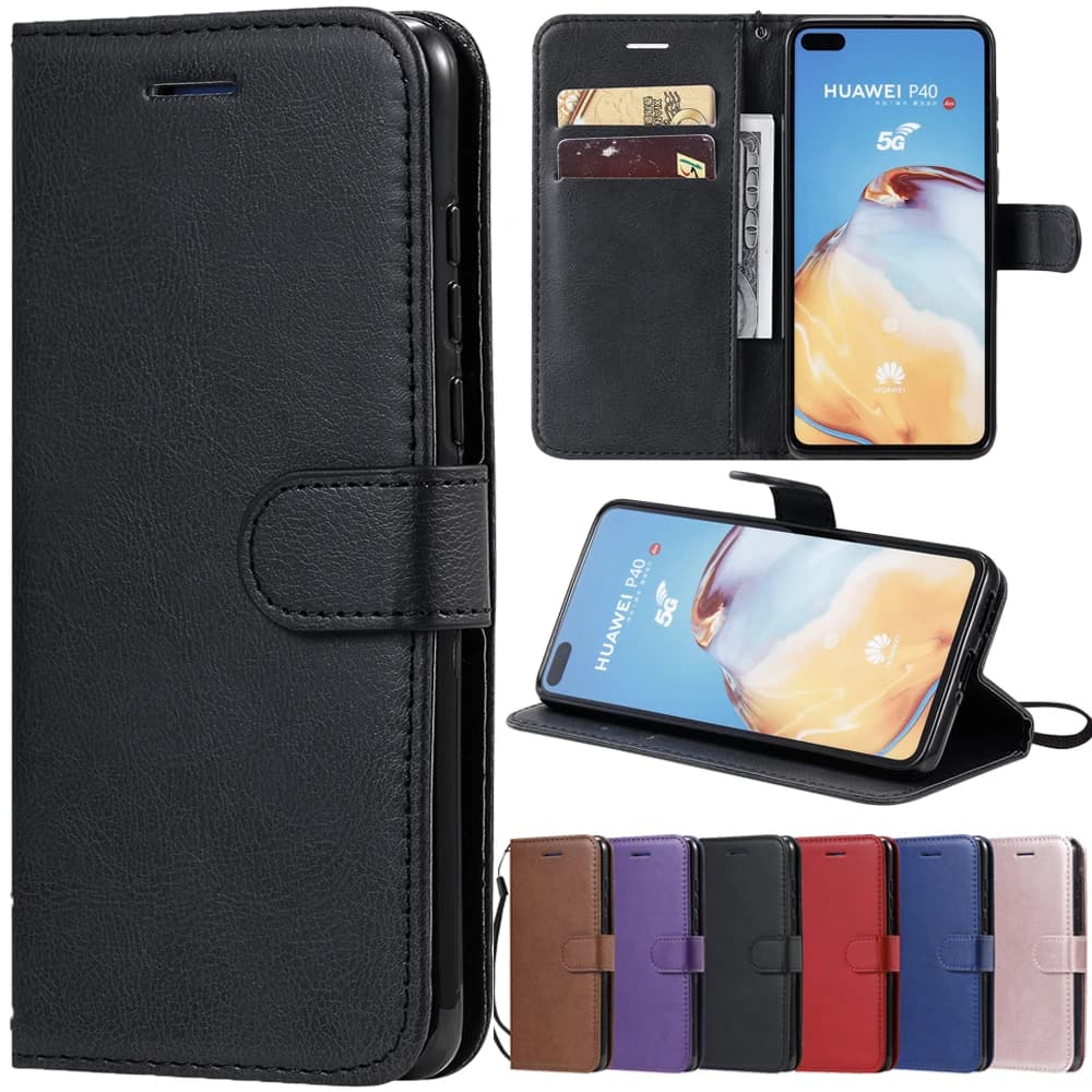 Étui portefeuille à rabat en cuir pour Huawei P20 P30 Lite Honor 600/400/200/10 Lite X9b X9c X9d X8b X8c X8d X7b X7c X6b X6c