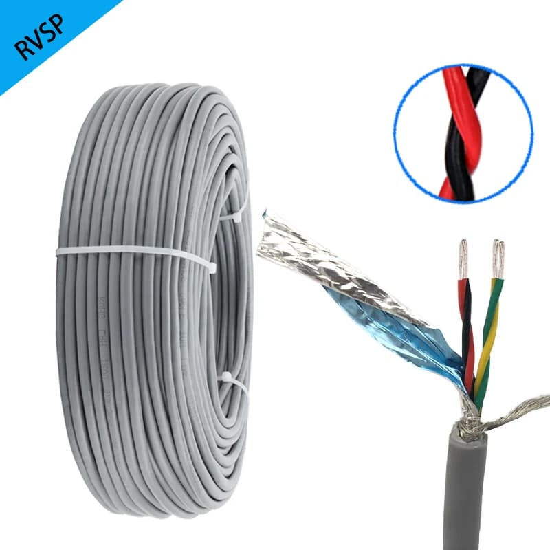 Câble gris torsadé blindé RVSP de 5 mètres, 26awg, 2/4/6/8 cœurs, fil de contrôle de Signal RS485, fil de cuivre étamé, câble Audio, bricolage
