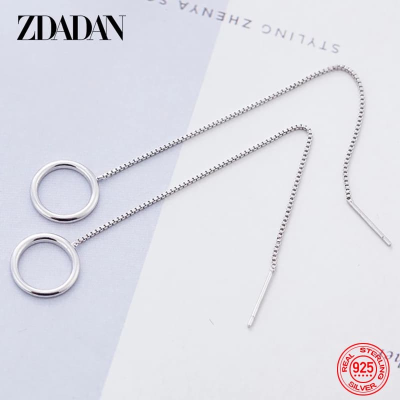 ZDADAN – boucles d'oreilles en argent Sterling 925 pour femmes, chaîne longue, bijoux à la mode, cadeau de mariage
