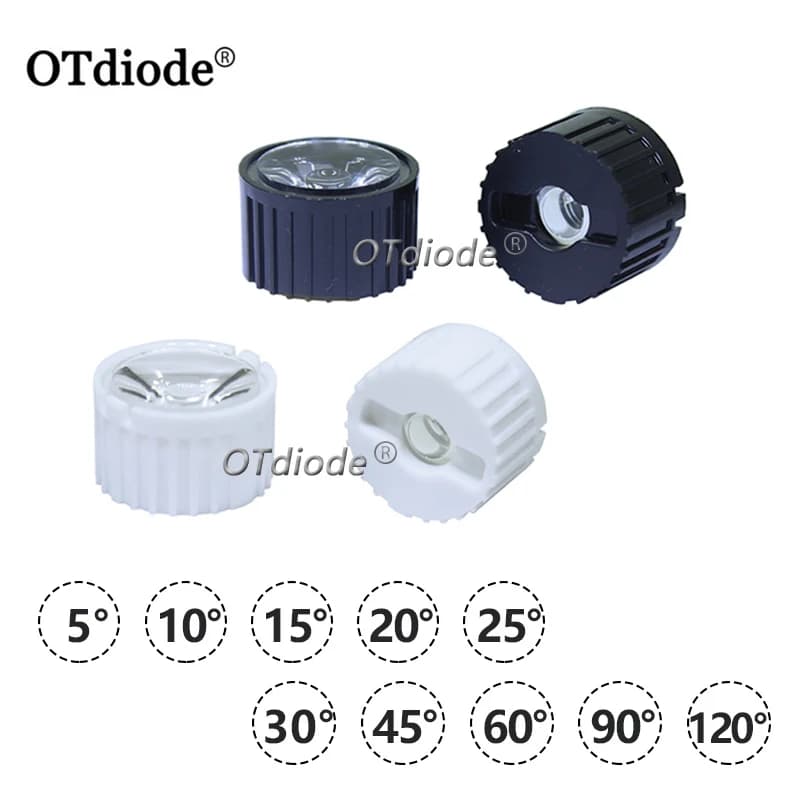 Lentilles LED PMMA à réflecteur résistant, haute puissance, 1W, 3W, 5 W, 5mm, 10mm, 15mm, 25mm, 30mm, 45mm, 60 W, 90/120mm, 10 pièces