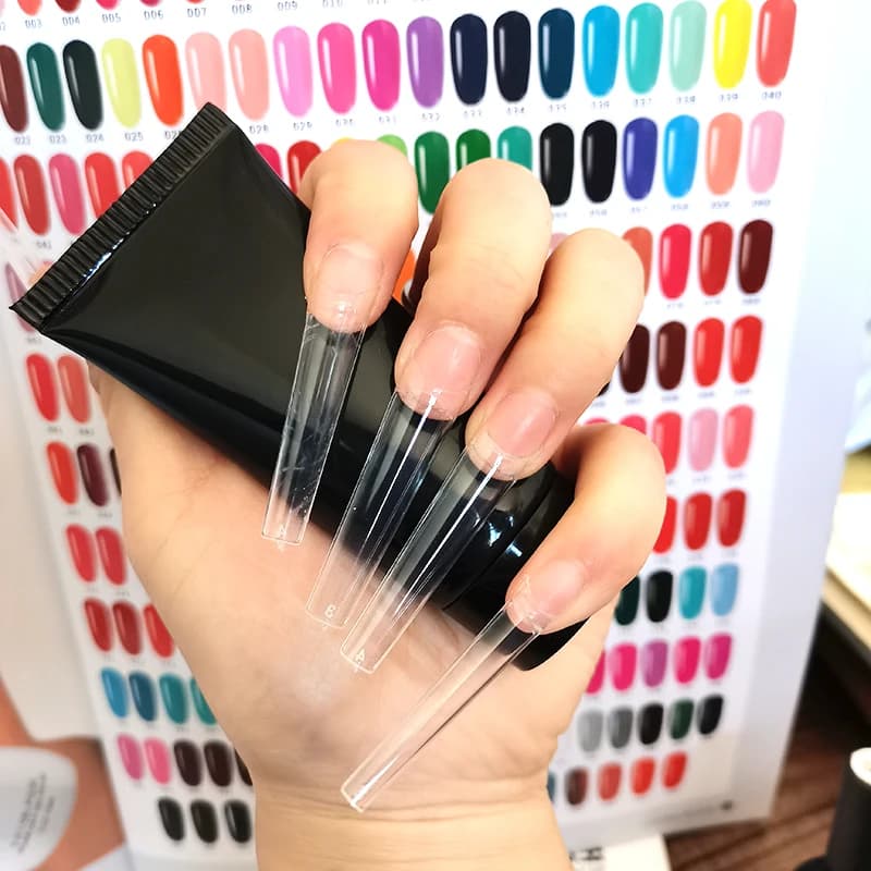 XXL faux ongles pointe 600/500 pièces courbe C cercueil conseils longue demi-couverture manucure 10 taille artificielle acrylique Extension presse ongles bricolage
