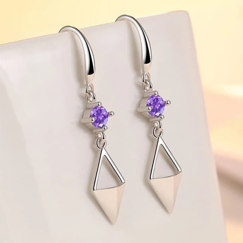 ZDADAN – boucles d'oreilles demi-creuses en forme de losange en argent Sterling 925 pour femmes, bijoux à la mode, cadeau de Festival