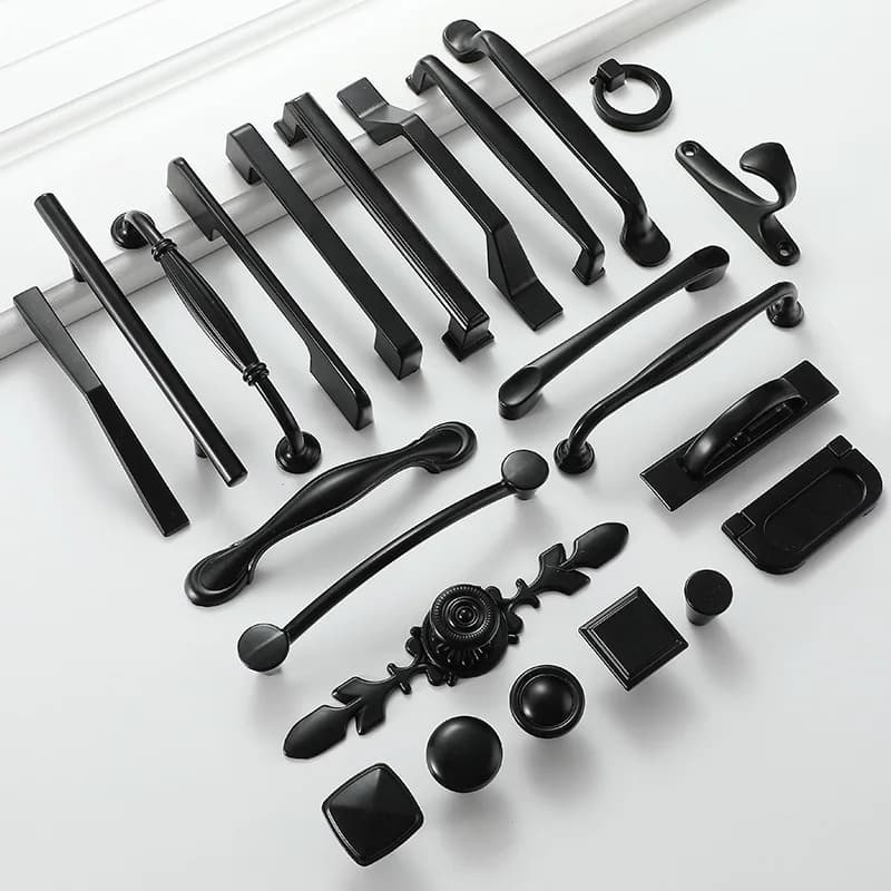 Foy noir pour meubles, boutons d'armoire, cuisine Foy MELKnobs, tirettes d'armoire, panneau Chi Foy