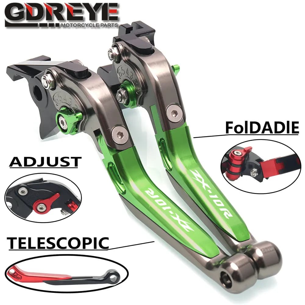 Leviers de frein et d'embrayage réglables de course, pour KAWASAKI ZX10R ZX-10R ZX10 ZX 10 R 2006 2007 2008 2009 2010 2011 2012 2013 2014 2015
