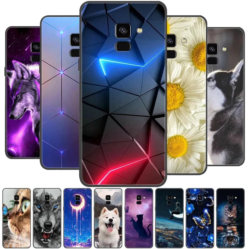Pour Samsung Galaxy A8 2018 A530 A530F étui en silicone souple couverture de téléphone pour Samsung A8 Plus 2018 A730 A730F étui noir Coques