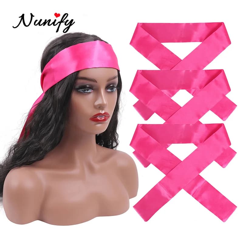 DAHIFY-Écharpe de Pose de Bords en Satin pour Femme, 1 Pièce, Écharpe pour Dentelle, Perruques, Bande de Sauna en Satin Doux pour le Maquillage, le Visage, le dehors, le Yoga, Bon Marché