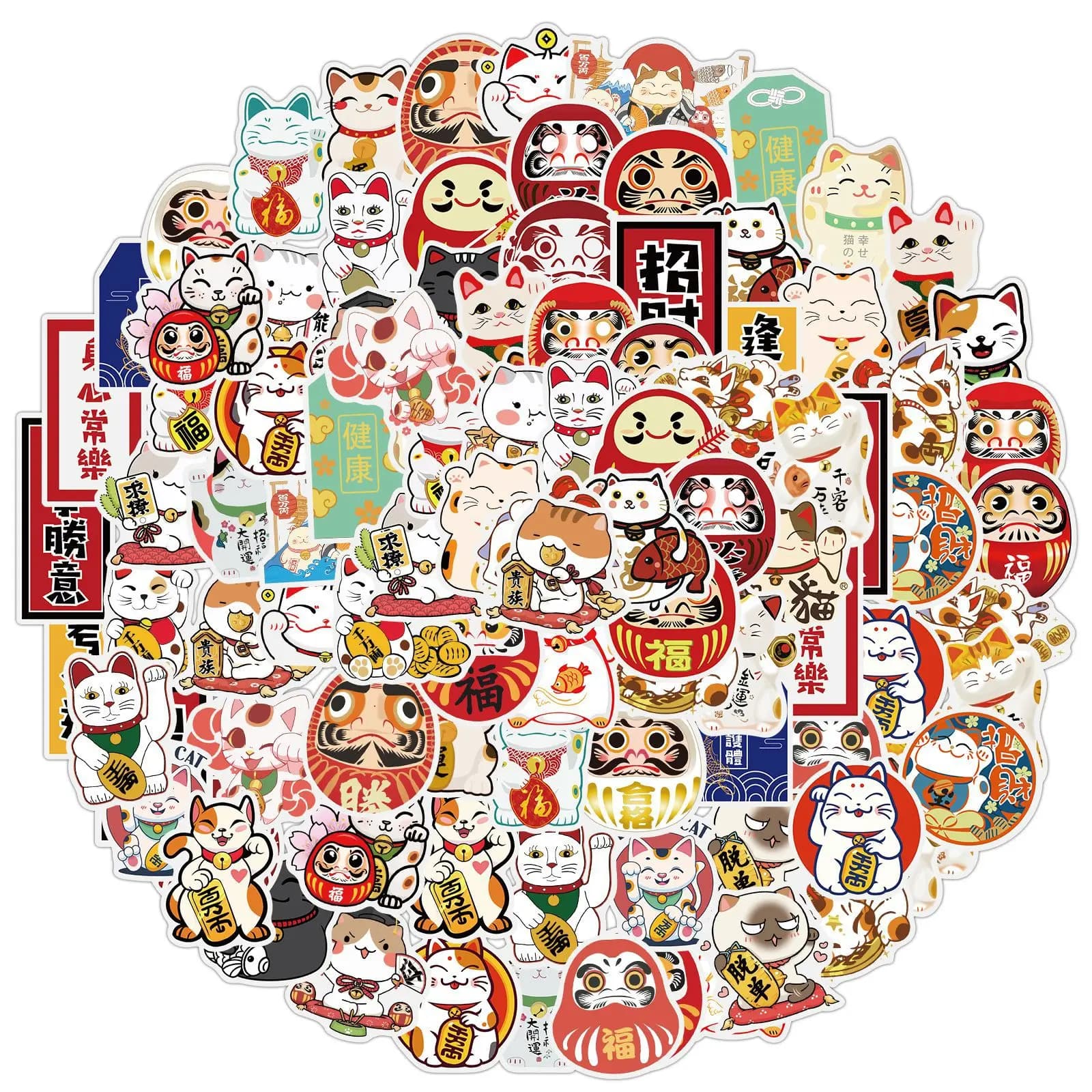 Autocollants chat porte-bonheur mignon, 10/30/50 pièces, dessin animé japonais, étanche, Skateboard, téléphone de voyage, ordinateur portable, bagages, jouet classique pour enfants