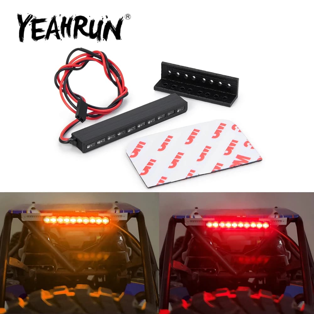 YEAHRUN-Barre lumineuse 32/65mm rouge jaune pour Axial SCX10 90046 Wraith RR10 TRX-4 D90 Tamiya 1/10 RC inoler modèle voiture