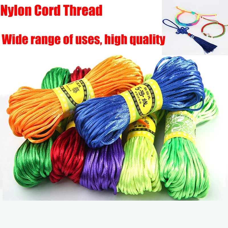 20M 2MM fil de cordon en Nylon satiné doux noeud chinois macramé cordon Bracelet tressé chaîne bricolage glands perles chaîne fil