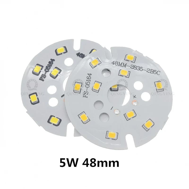 10 pièces 5W lampe à LED PCB SMD2835 40mm 48mm de diamètre blanc/blanc chaud/blanc naturel haute luminosité Ra80 panneau de lampe en aluminium