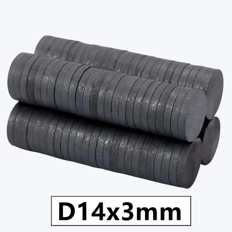Lot de 5, 10, 20, 50 disques magnétiques en Ferrite, 14x3mm, 14x3mm, haut-parleurs ronds noirs