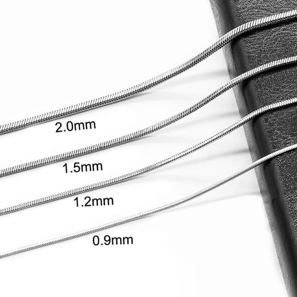 1 pièce, chaîne en acier inoxydable de forme carrée, largeur 0,9/1,2/1,5/2,0 mm, pour collier, longueur 18'', 20'', 22'', chaîne à maillons, fabrication de bijoux.