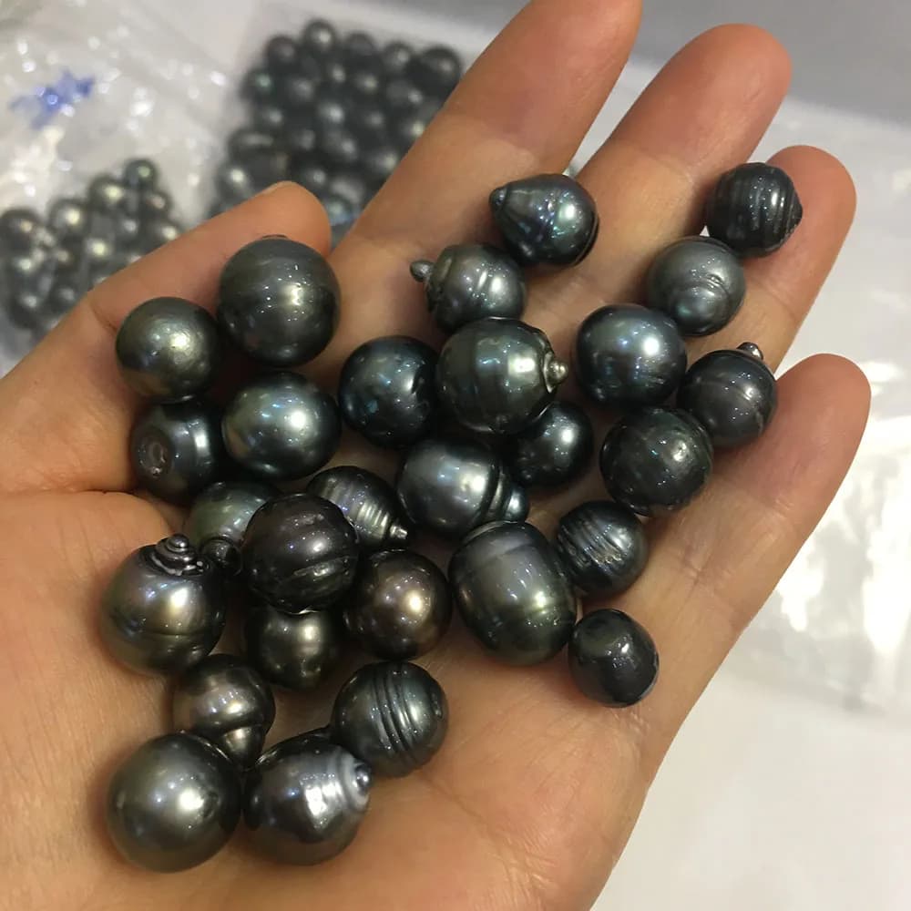 Livraison gratuite, perle baroque tahitienne de 8 à 10 mm, belle brillance, perle de sel de mer noire tahitienne 100 % naturelle, perle en vrac, demi-perle ou sans demi-perle