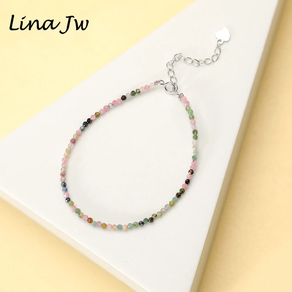Bracelet de perles en pierre naturelle, chaîne à main, bijoux de luxe de 2MM avec Bracelet en argent Sterling 925, cadeau pour femmes, vente en gros