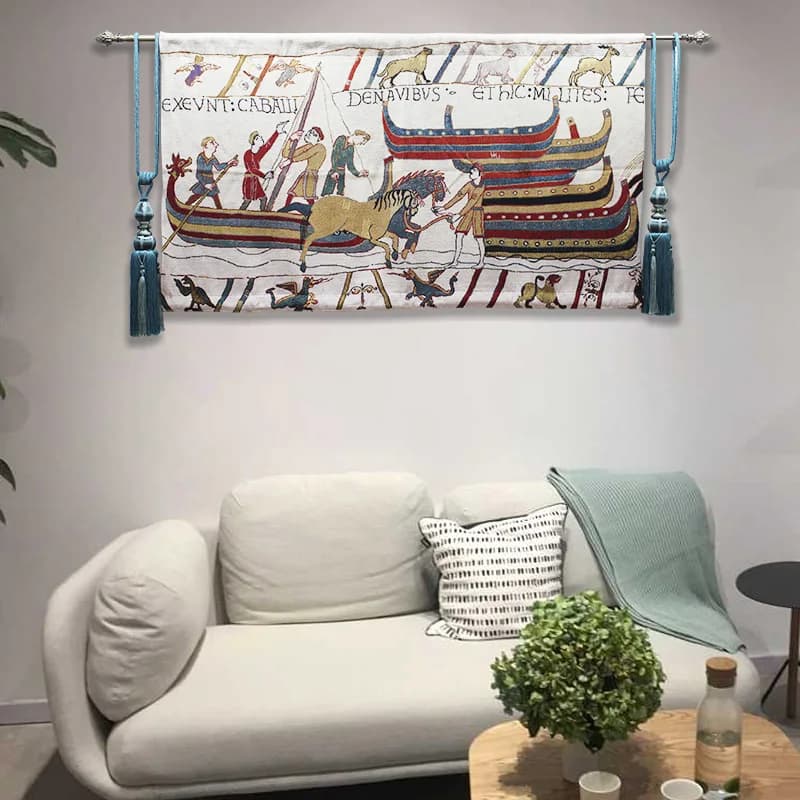 Tapisserie Jacquard belge, 80x140cm, pour salon et chambre à coucher, tissu Mural, Art Bayeux du 11e siècle, GT-YB101
