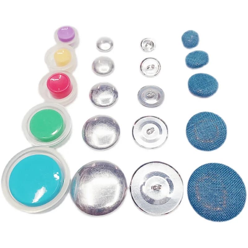 Kit de boutons de couverture en tissu, kits d'artisanat de bouton de bricolage, gril fait à la main, accessoire d'artisanat semi-fini structurel, 20 ensembles