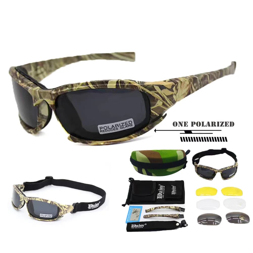 Lunettes tactiques X7 pour hommes, lunettes de chasse polarisées, lunettes de camouflage, lunettes de jeu de guerre, lunettes de vélo, lunettes photochromiques