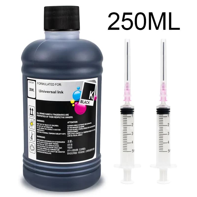 Kit de recharge d'encre à colorant 250ml, encre universelle Compatible avec imprimante HP Canon Epson Brother et cartouches d'encre pour HP301 302 304 305