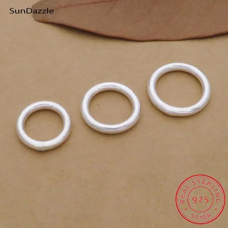 Anneaux de saut étroits en argent Sterling 925, 10 pièces, véritable, pur, solide, connecteur d'anneau fendu, chaînes, résultats de fabrication de bijoux