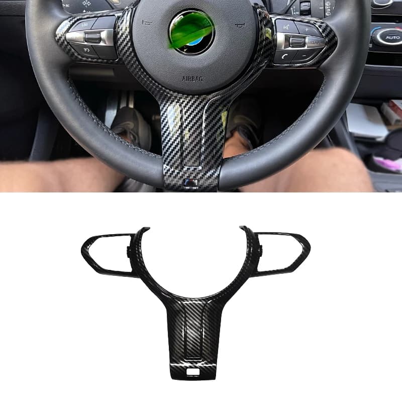 Garniture de couverture de volant intérieur de voiture, Texture carbone ABS, pour BMW F Chassis F06 F10 F11 F12 F15 F16 F20 F21 F22 F23 F30 F32 F34