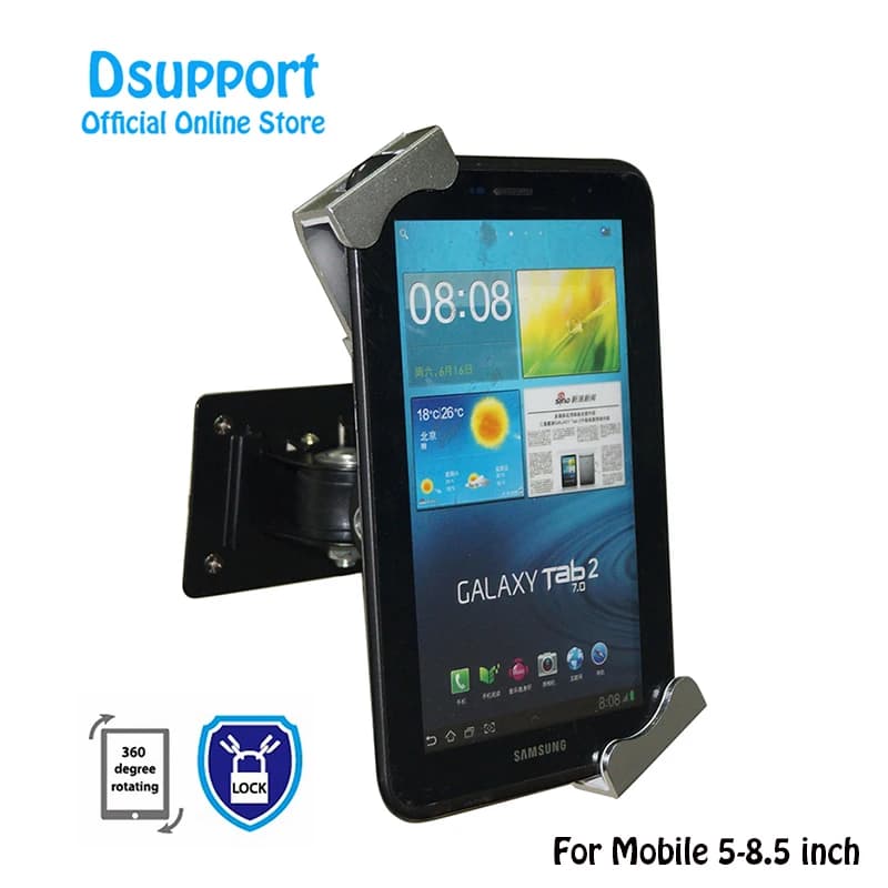 Support mural antivol pour téléphone portable de 5 à 9,5 pouces, support pour smartphone de différentes tailles avec verrou