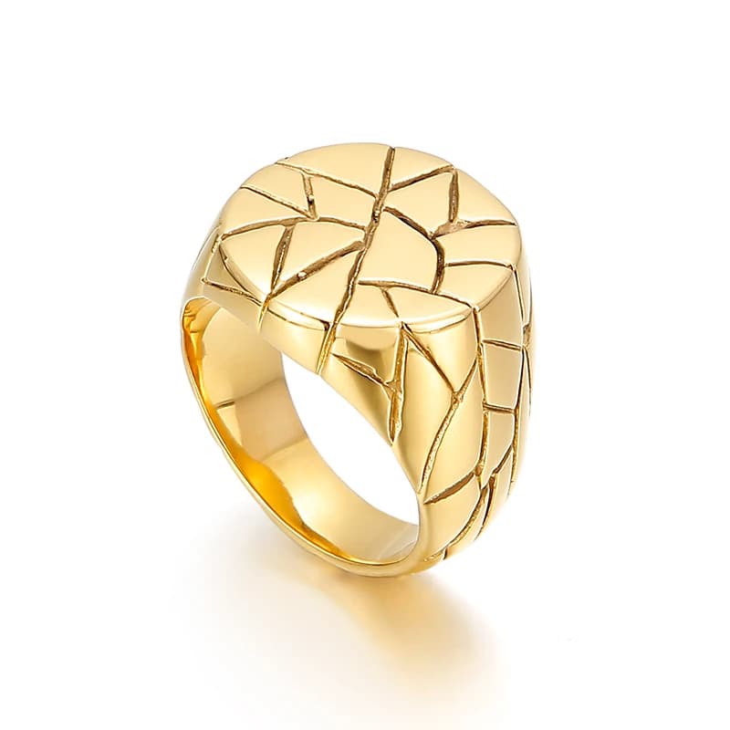 Bague pour homme en acier inoxydable de 20 mm, style nordique tendance, texture ronde, motif pierre, accessoires de fête, bijoux massifs