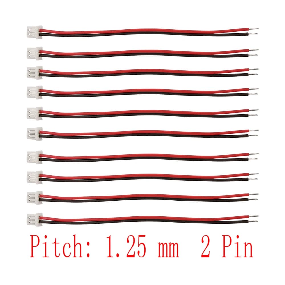 Connecteur de Câble Micro JST Femelle à 2 Broches, Longueur 10/15/20/30cm, 1.25mm, 1.25, 10/20 Pièces