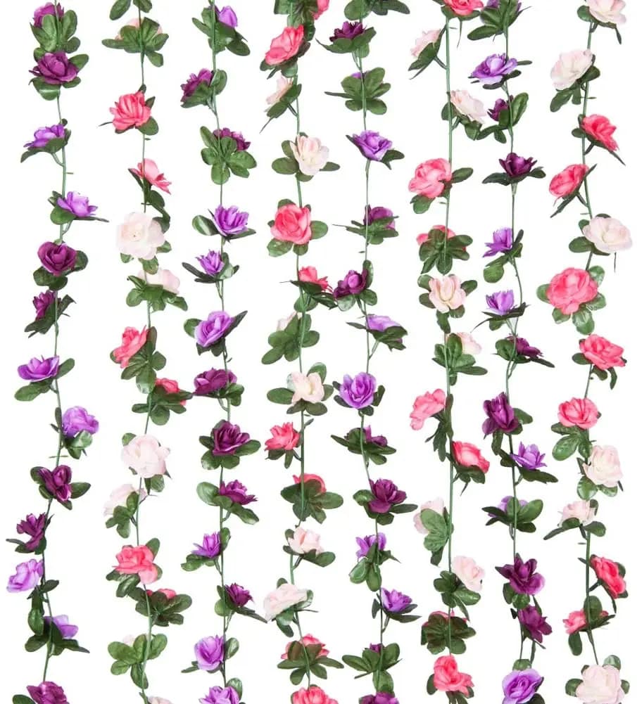 Guirxiété de Fleurs Artificielles, Fausse Vigne, Lierre Rose, Maison, Bureau, Mariage, ix, Jardin, Artisanat, Décoration Artistique, 2m, 45 Têtes, 1Pc