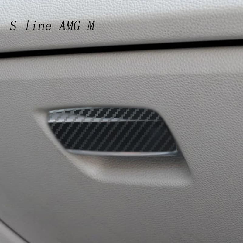 Boîte à outils co-pilote en fibre de carbone, bande de garniture, autocollant de couverture intérieure, accessoires de style de voiture, boîte de rangement pour BMW E81, E82, E87, série 1