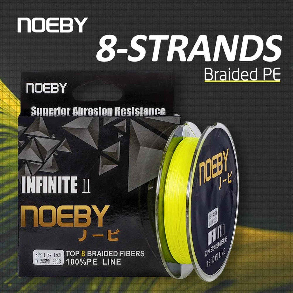NOEBY PE ligne X8 brin tressé ligne de pêche 150m 300m 1-103LB Super Tension résistance à l'usure ligne de pêche Multifilament lisse
