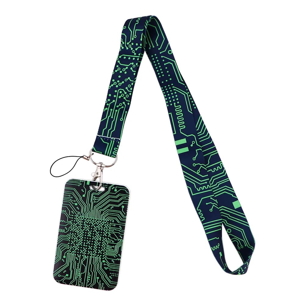 ER494 vert carte mère lanière porte-carte voiture porte-clés carte d'identité passe gymnase téléphone portable Badge porte-clés bijoux