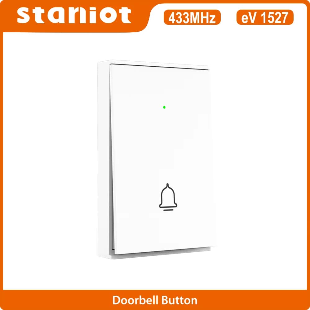 Staniot 433 MHz bienvenue sonnette sans fil intelligente bouton de sonnette de porte intelligente avec batterie pour système d'alarme de sécurité anti-cambriolage à domicile