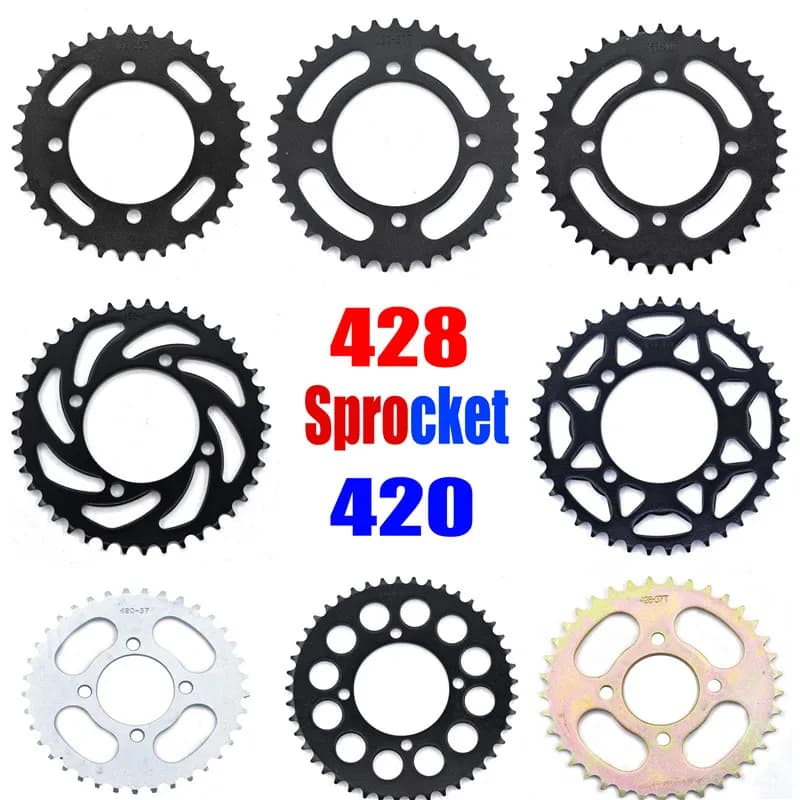 420/428 chaînes 35T/37T/39T/41T/43T/45T/48T pignons de chaîne de moto pignon arrière pour 110cc 125cc 140cc Dirt Pit Bike