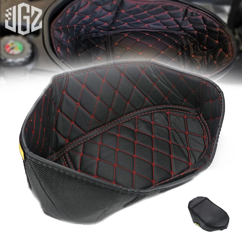 Coussinet de couverture de seau de siège de bagage de doublure de coffre arrière de moto en Nylon PU pour VESPA GTS 125 150 250 300 GTV 300 2013 - 2020 2021