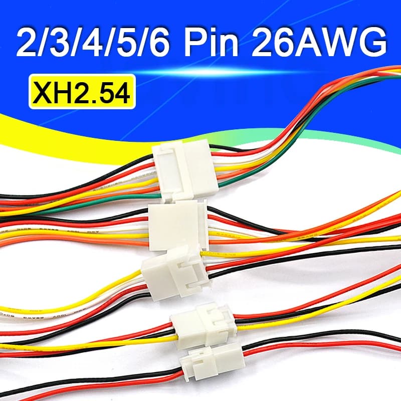 10-100 pièces XH2.54 2/3/4/5/6 broches pas 2.54mm connecteur de câble XH prise mâle et femelle câble de chargement de batterie 200MM longueur 26AWG