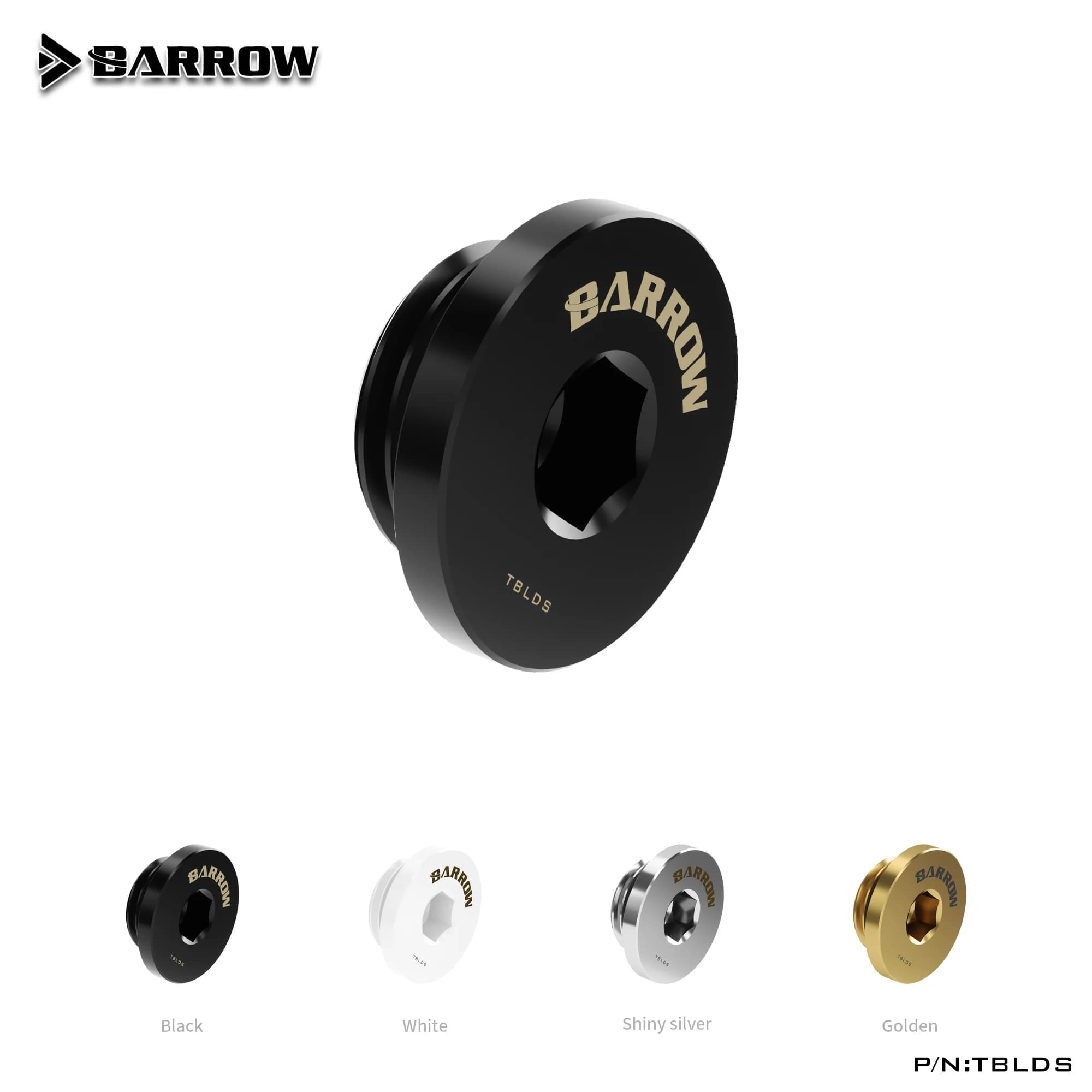 Barrow PC – bouchon d'arrêt pour refroidissement à eau, adaptateur G1/4, noir/argent/blanc/or, refroidisseur à eau à torsion manuelle TBLDS
