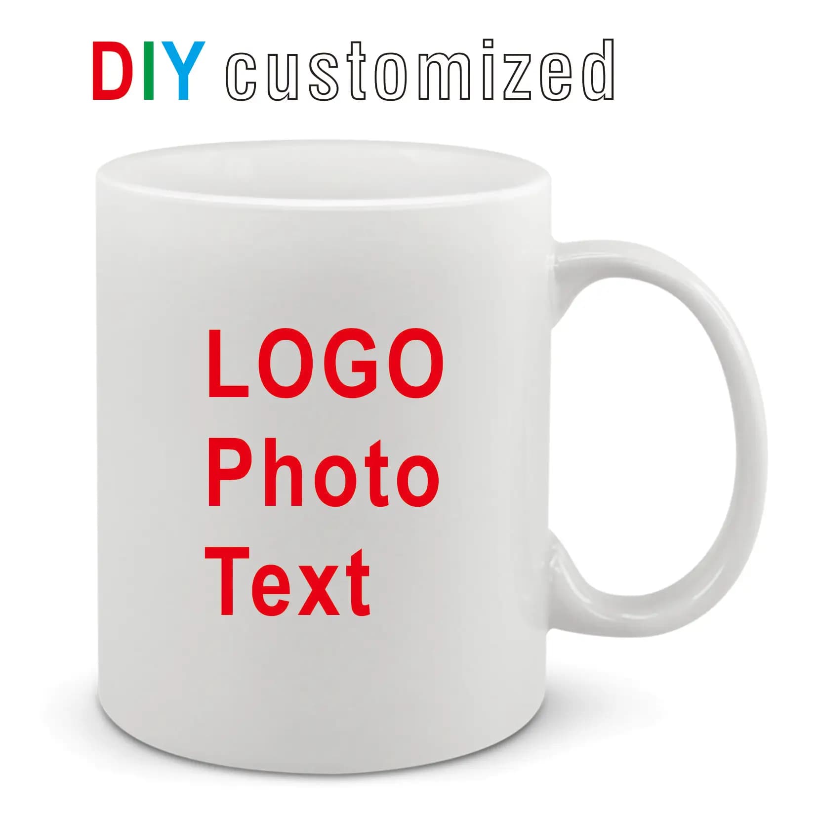 Tasse en céramique personnalisée bricolage, tasse à café personnalisée, image imprimée, photo, logo, texte, lait, cadeau créatif, cadeau mignon, 350ml, 12oz