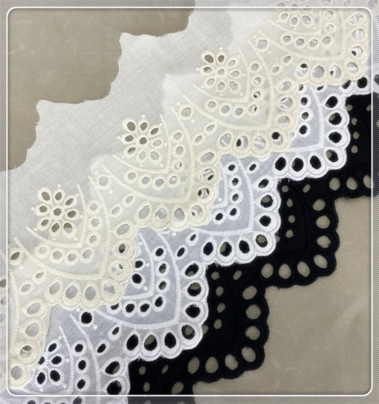 Tissu en coton brodé sur mesure, dentelle en coton peigné, vêtements manuels pour enfants, rideau, accessoires de canapé, RS3149