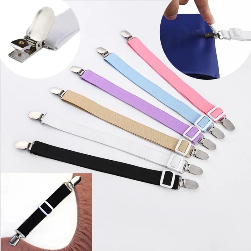 2/4 pièces Pinces de fixation élastiques réglables pour draps de lit, housses de canapé et matelas, attaches d'angle, accessoires d'organisation pour textiles de maison