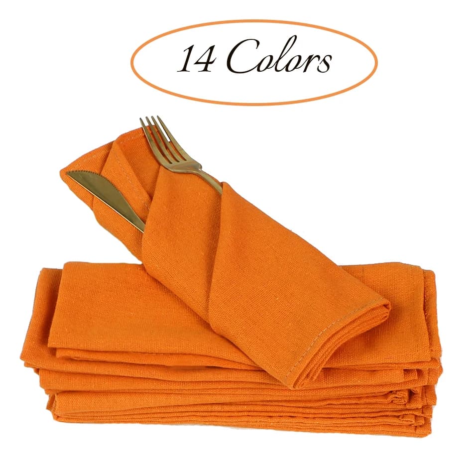 Paquet de 6 serviettes de Table en tissu, serviette de cuisine, thé, couleur jaune Orange, pour mariage, 18X12 pouces, Durable, réutilisable pour les dîners en famille