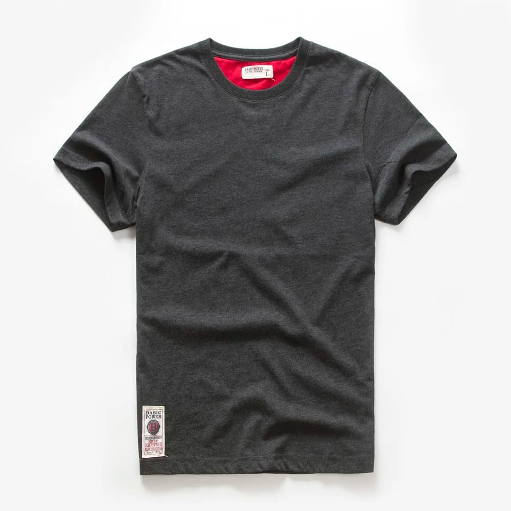 T-shirt pour homme, en coton, de couleur unie, t-shirt décontracté à col rond, modèle basique, t-shirt de qualité supérieure, haut classique pour homme.