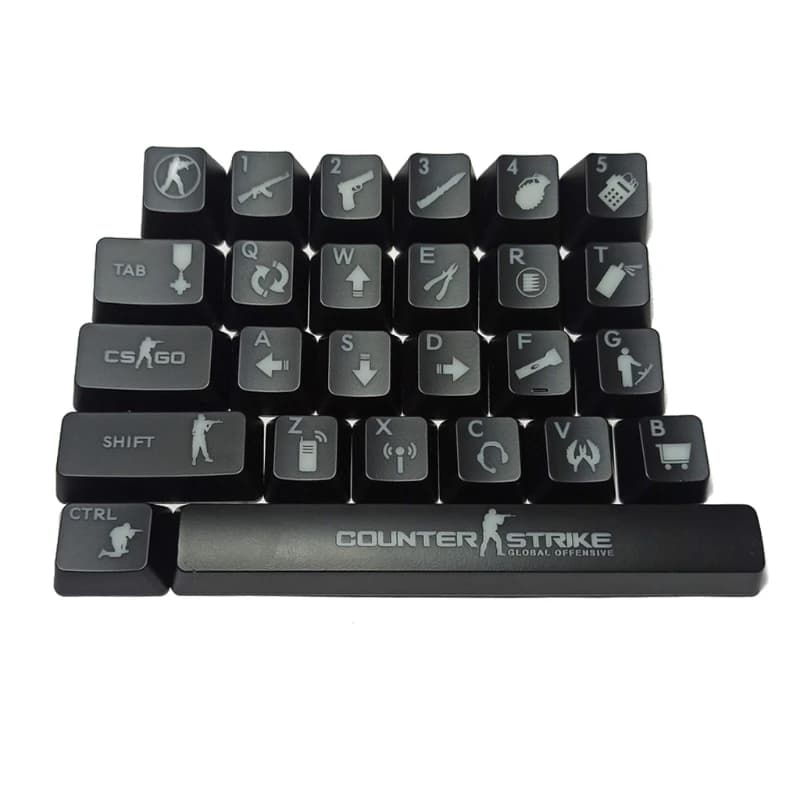 26 touches ABS Shot rétro-éclairé pour clavier mécanique OEM Cherry MX CS go Keycap