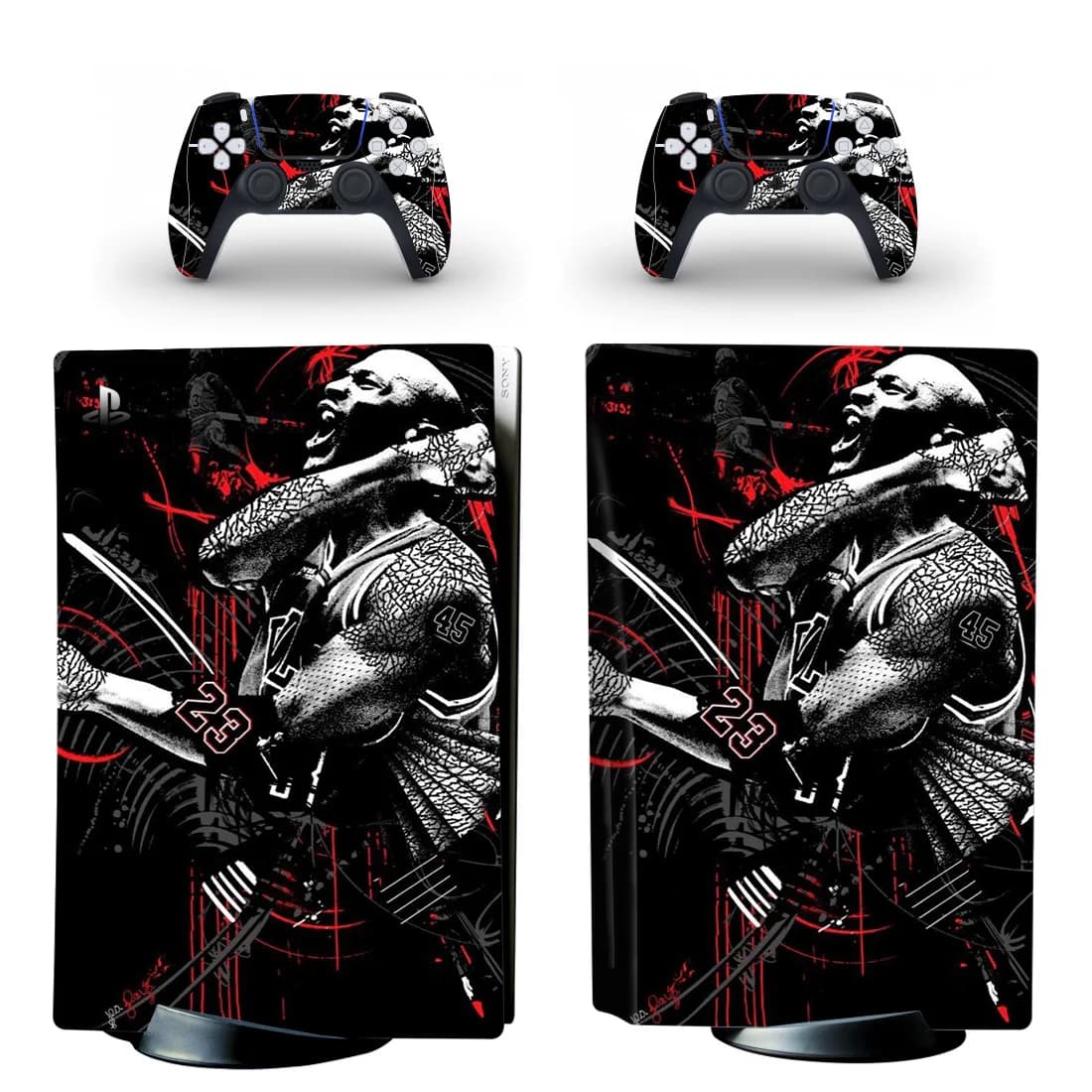 Autocollant de peau de disque PS PS5, autocollant de disque Standard en vinyle pour basket-ball PS5 pour Console et 2 contrôleurs