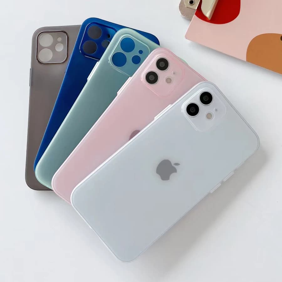 Coque en silicone liquide mat Ultra fine de 0.2MM, étui souple en TPU pour iPhone 11 12 13 Mini 14 15 16 Pro Max Plus, anti-empreintes digitales